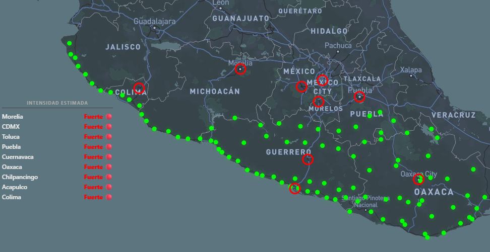 Mapa de Cobertura (Alerta Sísmica)